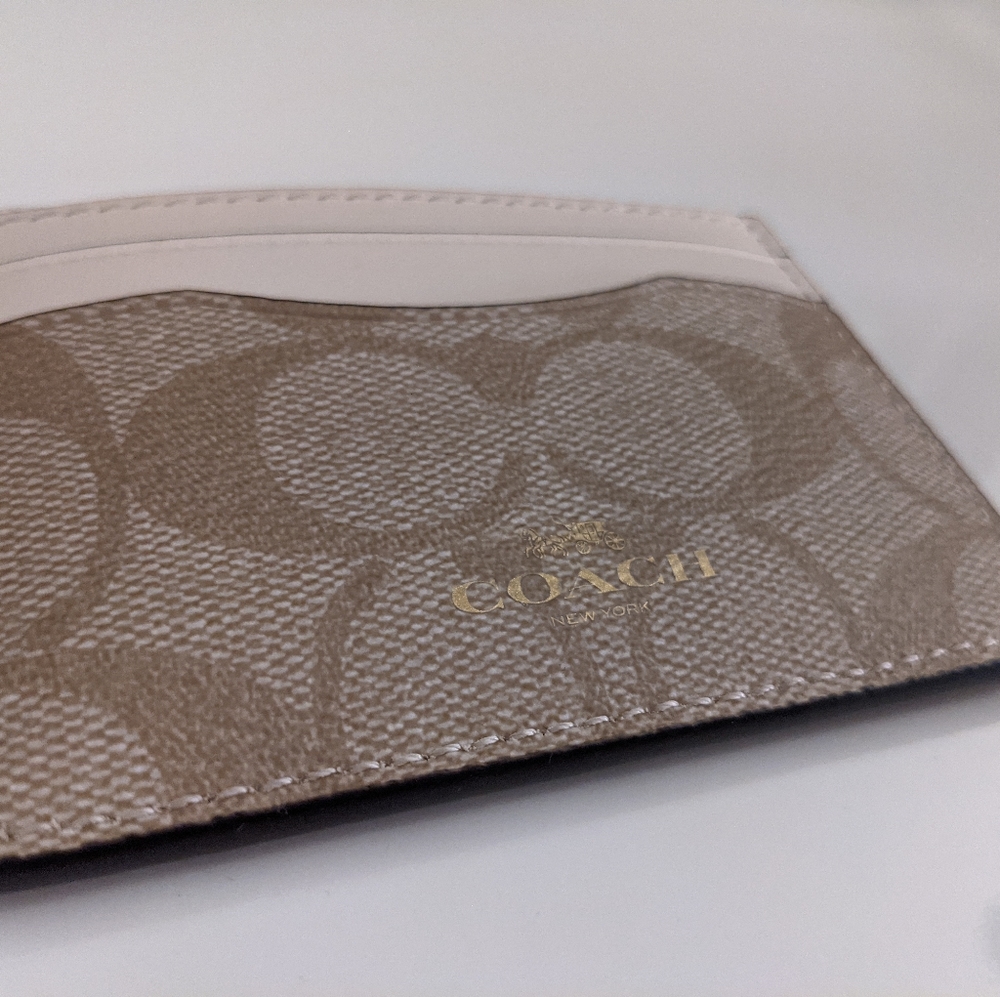 Coach logo card holder NWT